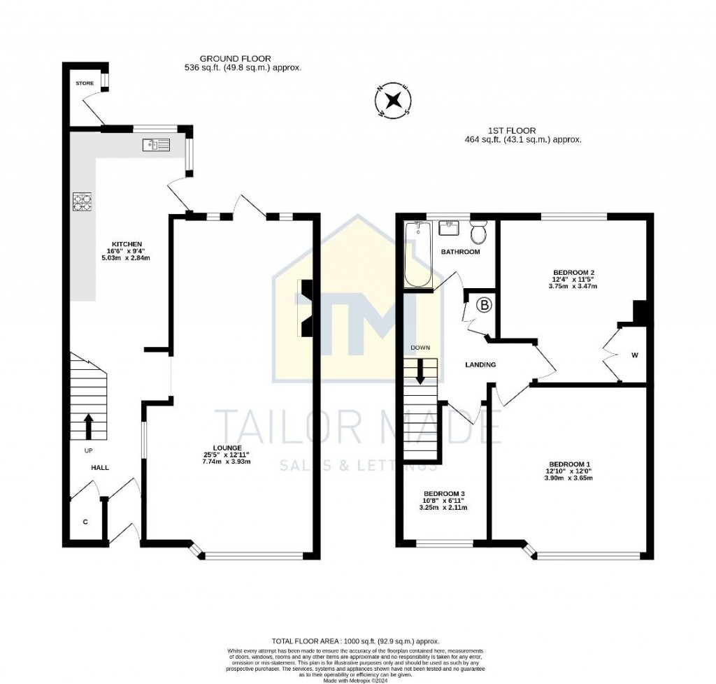 Floorplans For Torbay Road, Allesley Park, Coventry - Well Sized 3 Bedroom Terraced Family Home