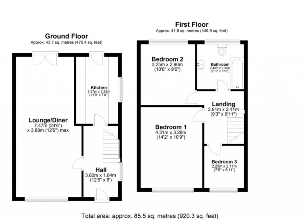 Floorplans For Gleneagles Road, Norton Hill Estate, Coventry - NO ONWARD CHAIN