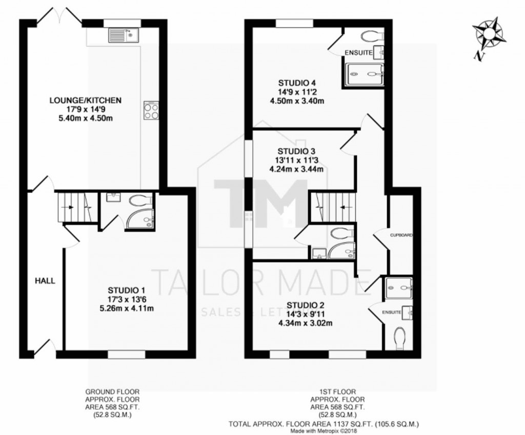 Floorplans For Room 1 - 9B Riverside Studios Riverside Close Whit, Coventry West Midlands CV3 4AT