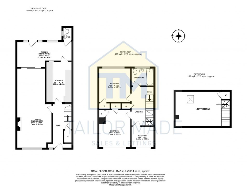 Floorplans For Shelfield Close, Mount Nod, Coventry - 3 BED TERRACE WITH LOFT ROOM