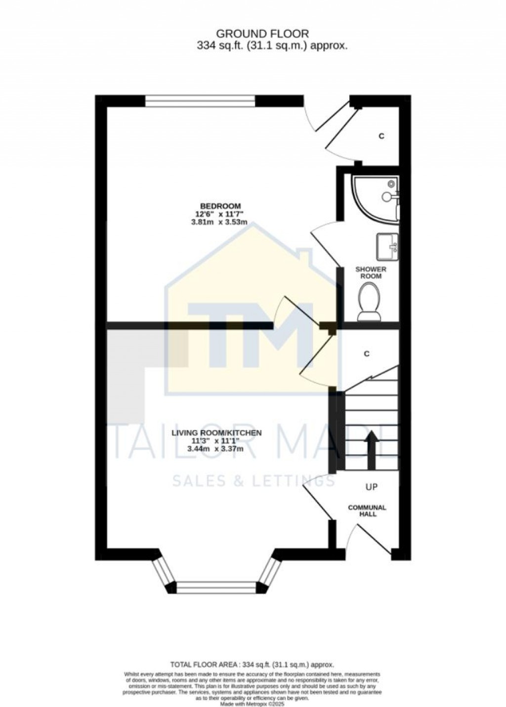 Floorplans For Tonbridge Road, Coventry - BILLS INCLUDED, One Bedroom Flat