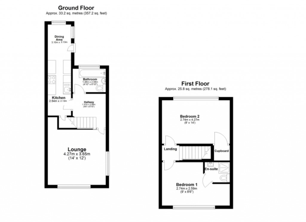 Floorplans For Denham Avenue, Allesley Park, Coventry