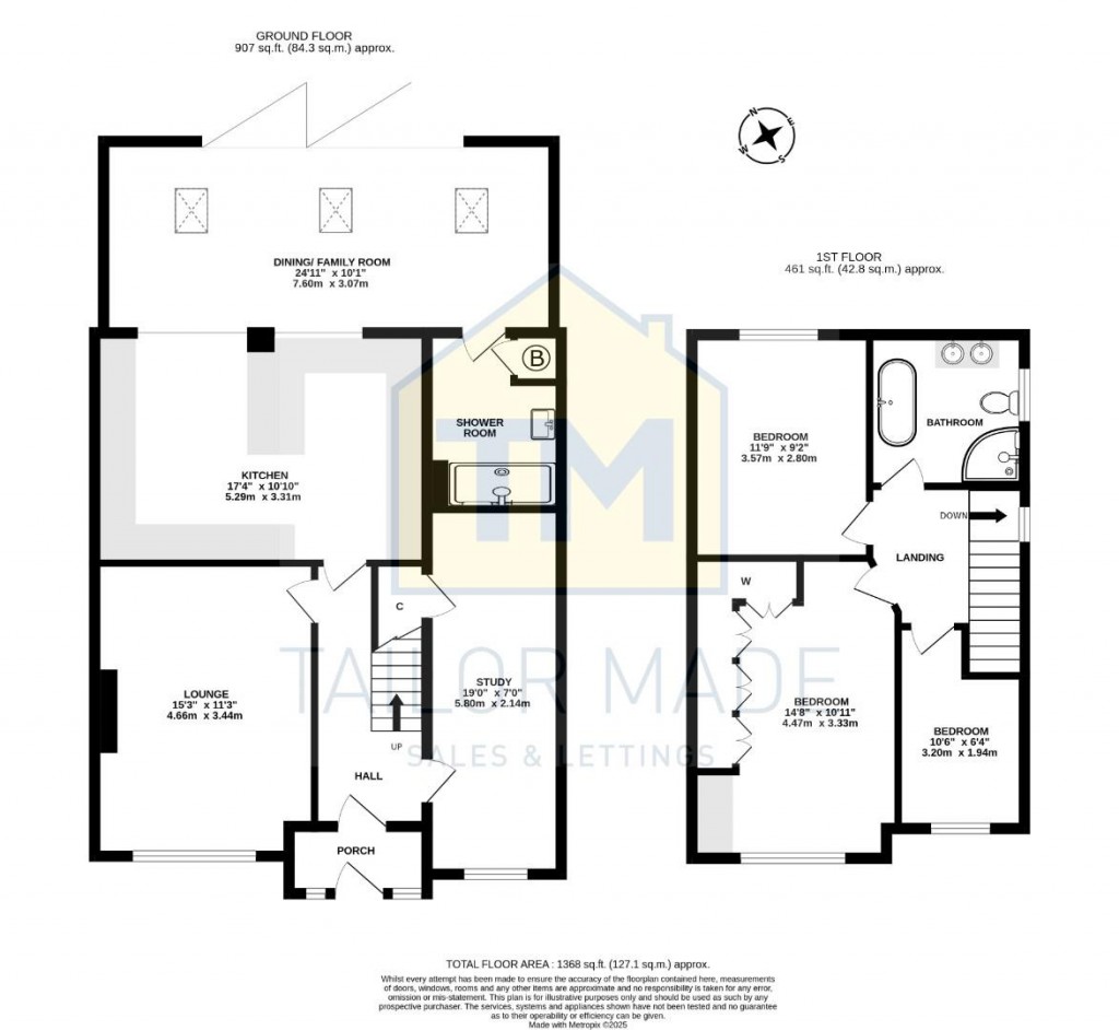 Floorplans For Nod Rise, Mount Nod, Coventry - Largely extended